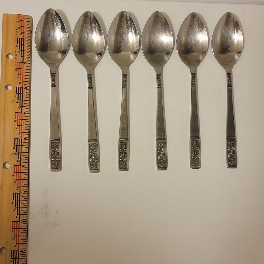 Set Of 6 Imperial Intl‎ IIC Stainless CORTINA Japan TEASPOONS 6 1/4"